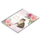 Carnet Illustration de chat et de fleurs pour enfants (Côté gauche)