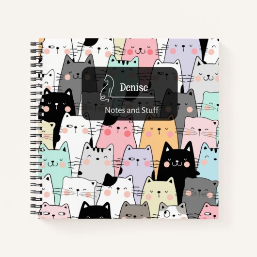 Carnet Illustration de chat mignon (Devant)