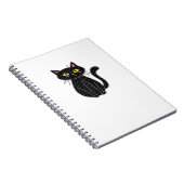 Carnet Illustration de chat noir, Doodle mignon chat clas (Côté Droit)