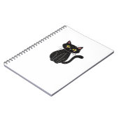 Carnet Illustration de chat noir, Doodle mignon chat clas (Côté gauche)