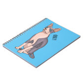 Carnet illustration de chat Sphynx de dessin animé (Côté gauche)
