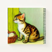 Carnet Illustration de chat tigré vintage (Dos)