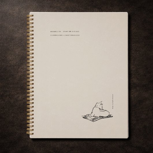 Carnet Illustration de chat vintage Dark Academia