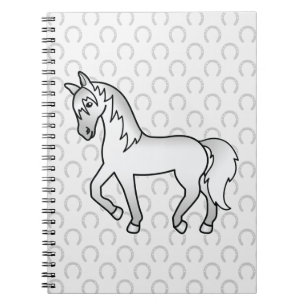 Carnet Illustration de Cheval de Trot gris mou
