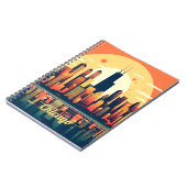 Carnet Illustration de Chicago Skyline en Orange (Côté gauche)