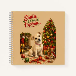 Carnet Illustration de chien de Noël amusante