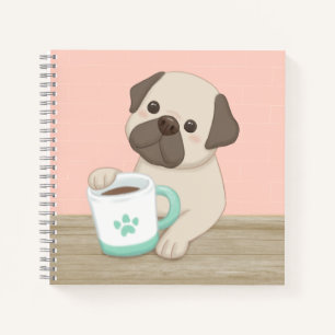 Carnet Illustration de chien et de mouton mignon