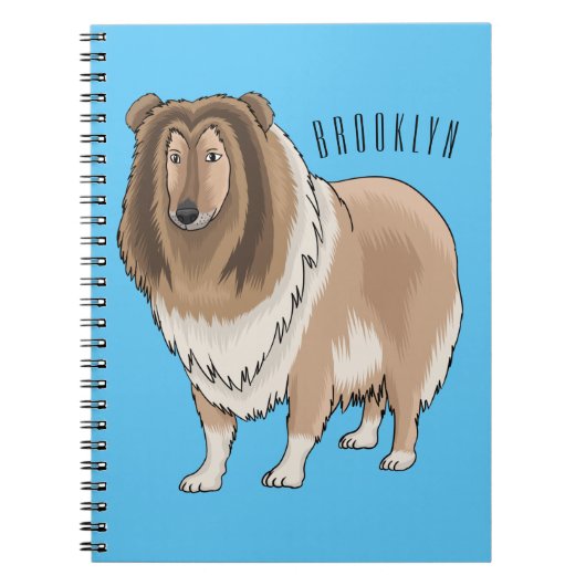 Carnet Illustration de chien Rough collie (Devant)