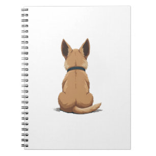 Carnet Illustration de chien vintage vue arrière avec gra