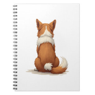 Carnet Illustration de chien vue de dos vintage sur fond