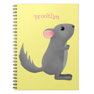 Carnet Illustration de chinchilla gris mignon