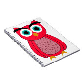 Carnet Illustration de chouette rose mignonne (Côté Droit)