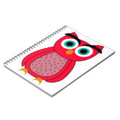 Carnet Illustration de chouette rose mignonne (Côté gauche)