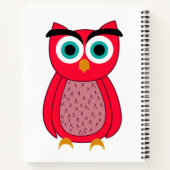 Carnet Illustration de chouette rose mignonne (Dos)