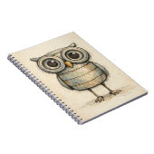 Carnet Illustration de chouette Steampunk fantaisiste (Côté Droit)