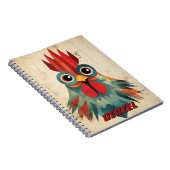Carnet Illustration de coq géométrique (Côté Droit)