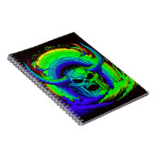 Carnet Illustration de crâne électrique en vortex (Côté Droit)