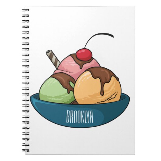 Carnet Illustration de crème glacée (Devant)