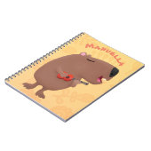 Carnet Illustration de dessin animé de capybara ukulele (Côté gauche)