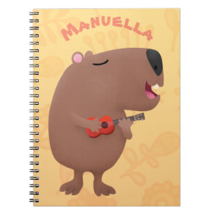 Carnet Illustration de dessin animé de capybara ukulele
