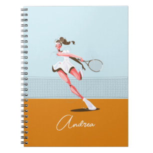 Carnet Illustration de dessin animé de joueuse de tennis