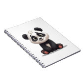 Carnet Illustration de dessin animé d'ours panda assis (Côté Droit)