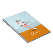 Carnet Illustration de dessin animé d'une joueuse de tenn (Côté Droit)