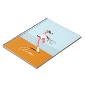 Carnet Illustration de dessin animé d'une joueuse de tenn (Côté gauche)