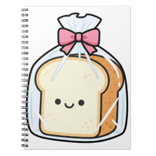 Carnet Illustration de dessin animé mignon kawaii de pain