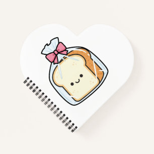 Carnet Illustration de dessin animé mignon kawaii de pain
