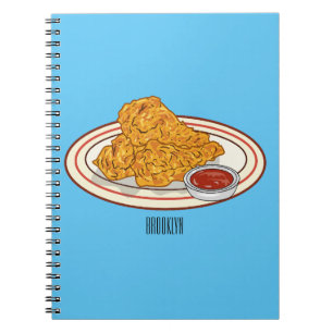 Carnet Illustration de dessin animé sur le poulet frit
