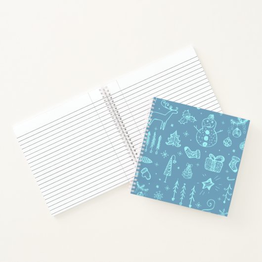 Carnet Illustration de dessin doodle de Noël mignon | (Intérieur)