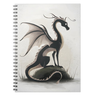 Carnet Illustration de dragon lunaire