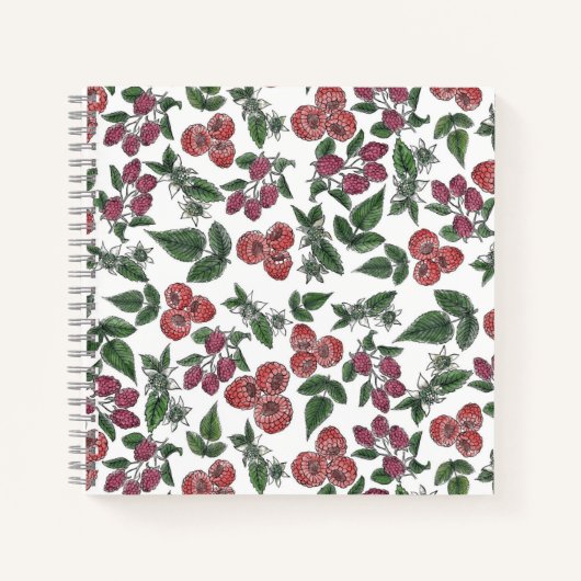 Carnet Illustration de feuilles de framboise (Devant)