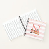 Carnet Illustration de fille Parties scintillant or rose (Intérieur)