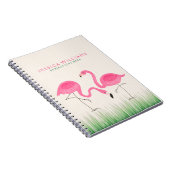 Carnet Illustration de Flamants roses roses mignons (Côté Droit)