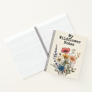 Carnet Illustration de fleurs sauvages de style cottageco