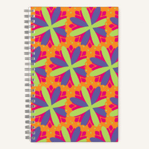 Carnet illustration de formes florales orange