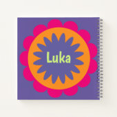 Carnet illustration de formes florales orange et rose (Dos)
