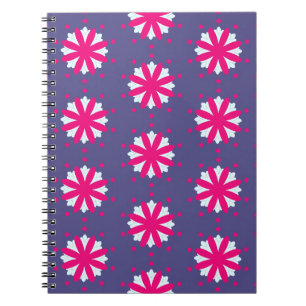 Carnet Illustration de formes florales violettes et roses