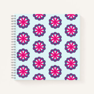 Carnet Illustration de formes florales violettes et roses