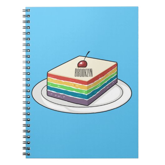 Carnet Illustration de gâteau arc-en-ciel (Devant)
