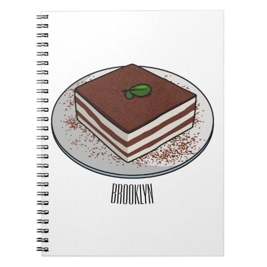 Carnet Illustration de gâteau de Tiramisu (Devant)