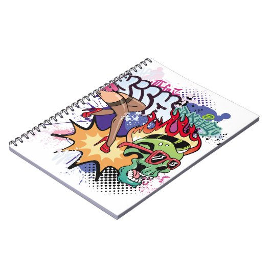 Carnet Illustration de graffiti avec lettres de graffitis (Côté gauche)