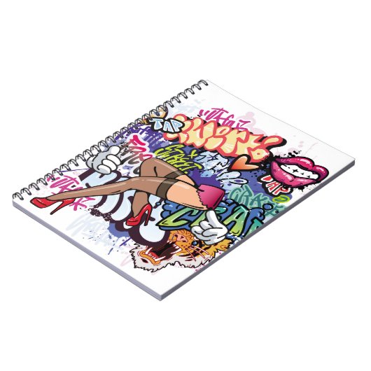 Carnet Illustration de graffiti avec lettres de graffitis (Côté gauche)