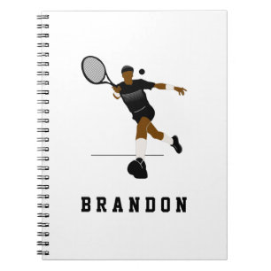 Carnet Illustration de joueur de tennis et nom personnali