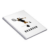 Carnet Illustration de joueur de tennis & nom personnalis (Côté Droit)