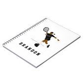 Carnet Illustration de joueur de tennis & nom personnalis (Côté gauche)