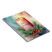 Carnet Illustration de la bougie de Noël de l'aquarelle (Côté Droit)