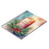 Carnet Illustration de la bougie de Noël de l'aquarelle (Côté gauche)